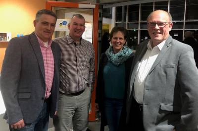 Die CDU-Abordnung beim Neujahrsempfang der Stadt Gronau (Leine) am 18.01.2023 hier mit Lars Wedekind, Guido Sackmann (WGL), Sonja Skarba-D�ring und Dietmar Zimmer. 