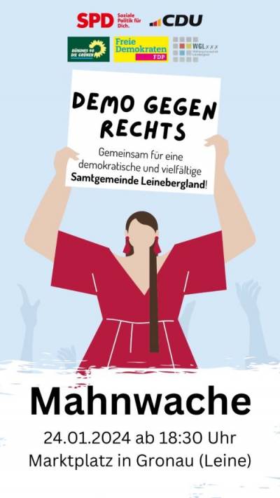 Demo gegen Rechts(extremismus) - 24.01.2024 in Gronau (Leine) ! 