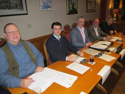 Der CDU-Vorstand des OV Gronau (Leine) von links nach rechts: Arand, Wettberg, Wedekind, Zimmer und Tenne am 14.11.2024. Foto: Schirdewahn - LDZ. 