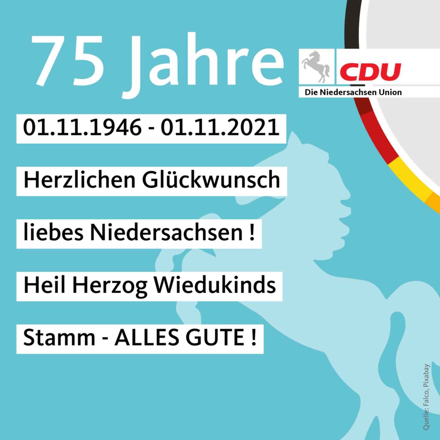 Herzlichen Glückwunsch Niedersachsen zum 75. Geburtstag !!! 
