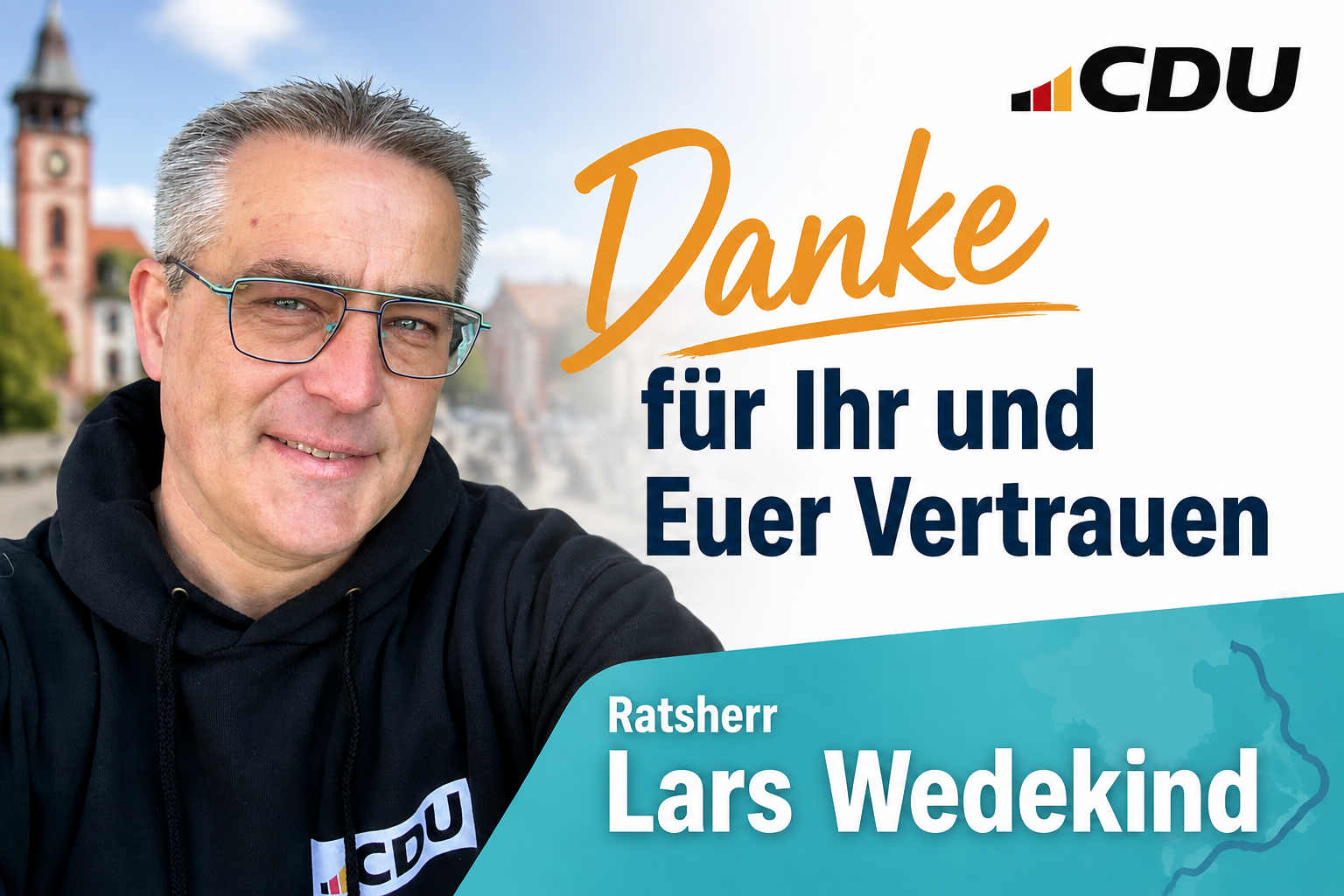 Lars Wedekind sagt - DANKE ! Er zieht zum dritten Mal in Folge nach 2016 und 2021 - nun im Jahr 2026 in beide R�te ein. 